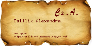Csillik Alexandra névjegykártya